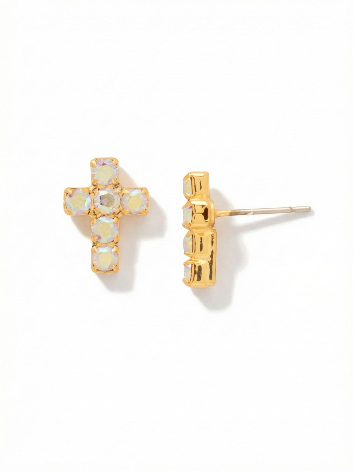 Sorrelli Crystal Aurora Borealis Carly Cross Stud Earrings