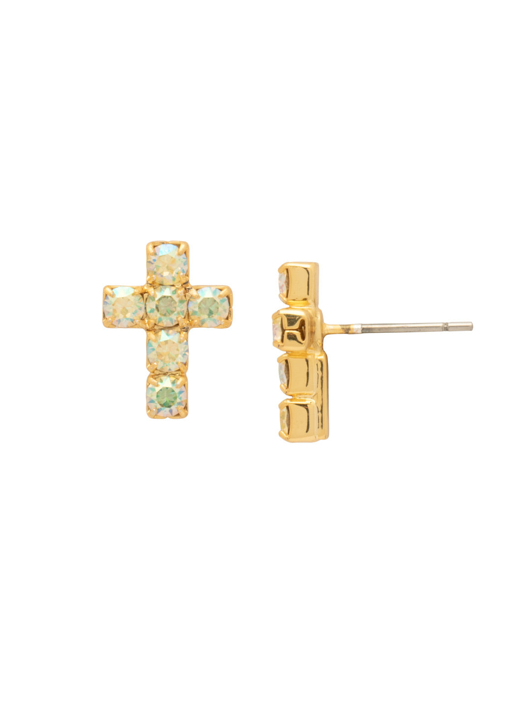 Sorrelli Jonquil AB Carly Cross Stud Earrings