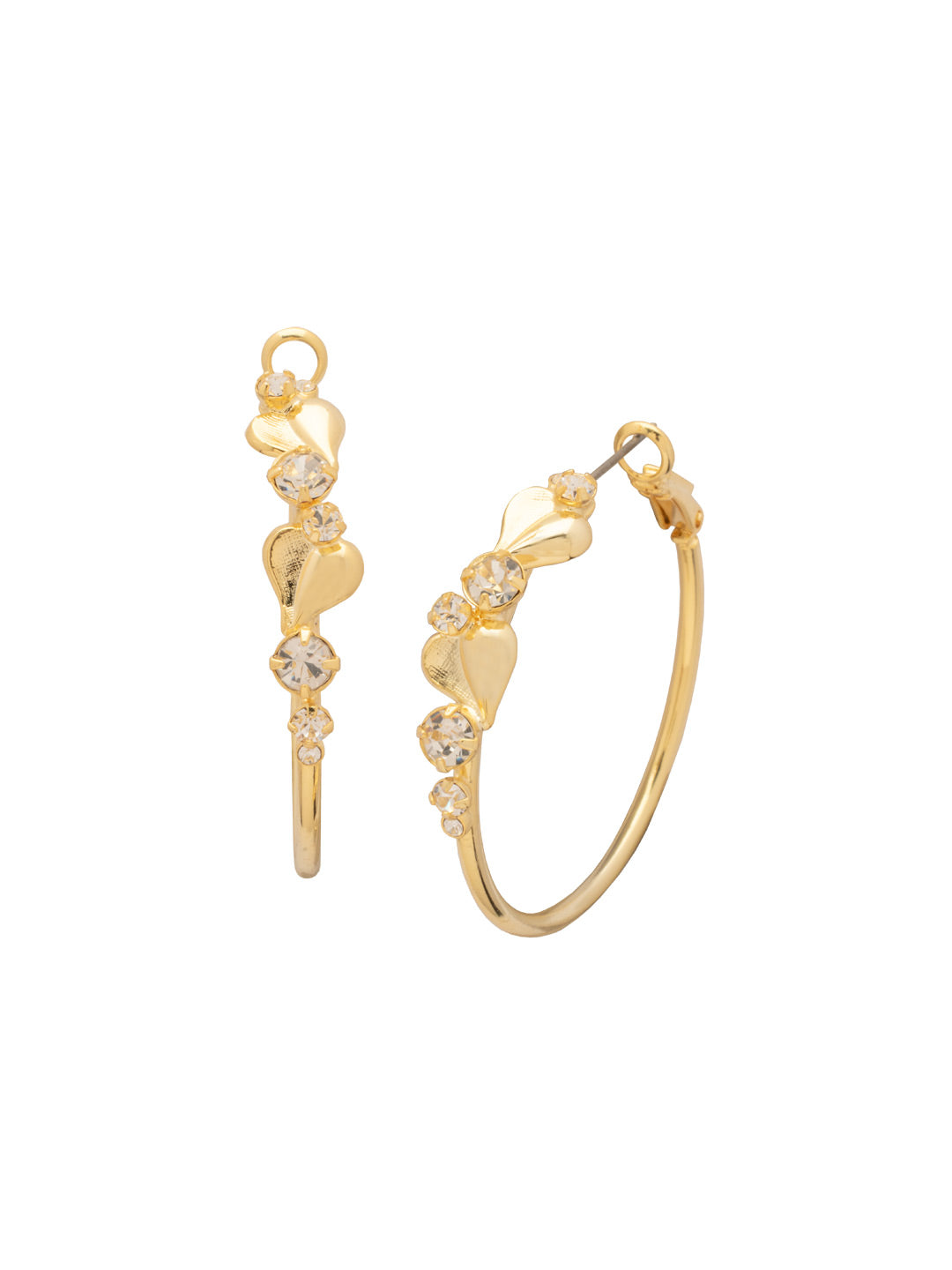 Sorrelli Crystal Love Letter Hoop Earrings
