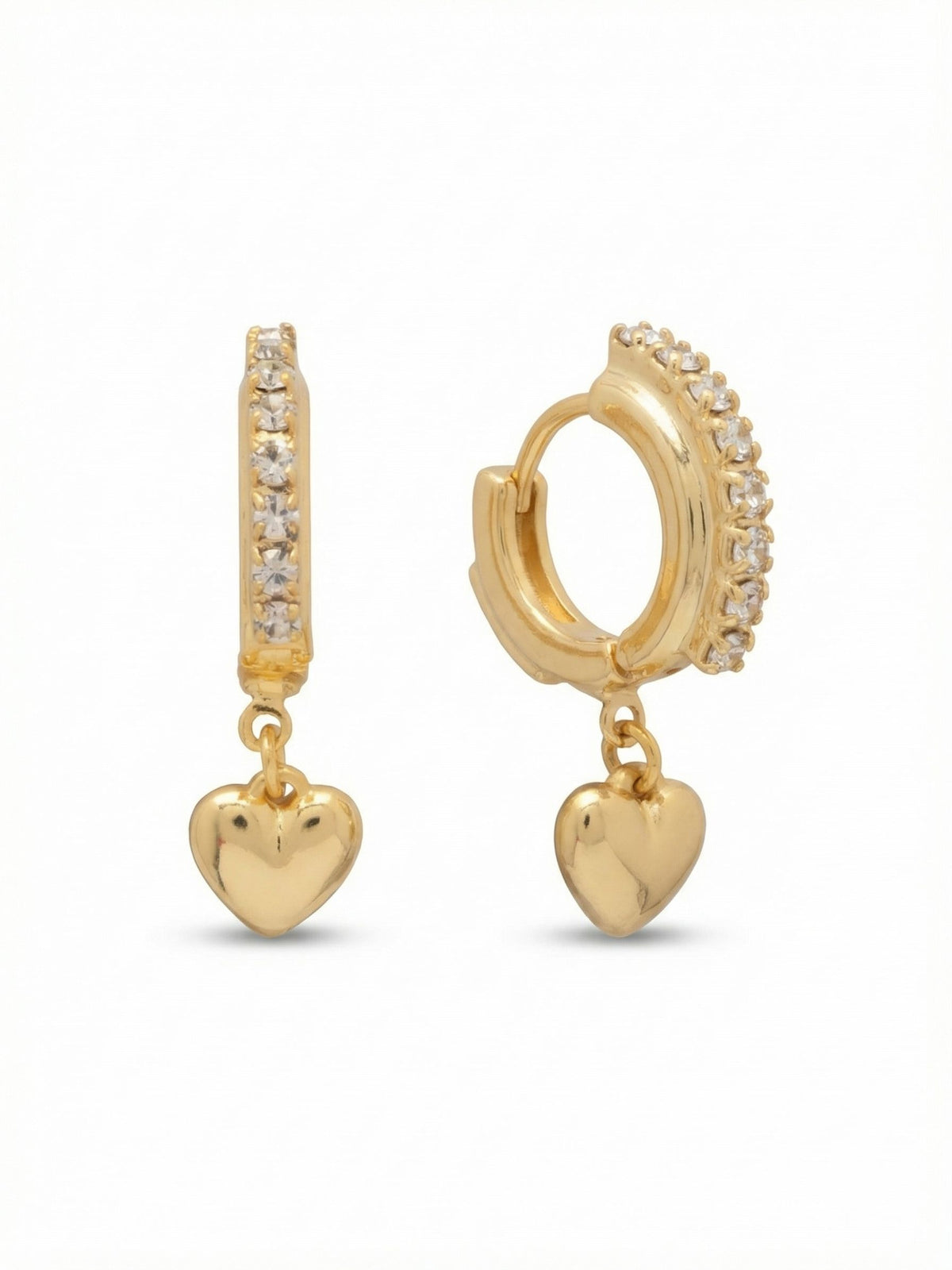 Sorrelli Crystal Mini Heart Embellished Huggie Hoop Earrings