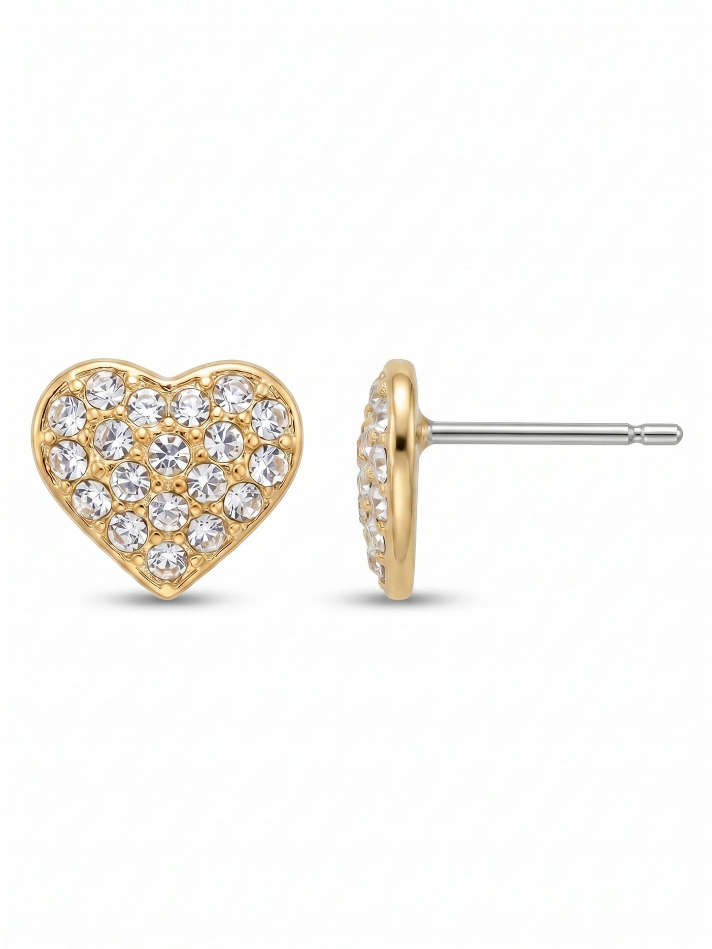 Sorrelli Crystal Mini Pave Heart Stud Earrings