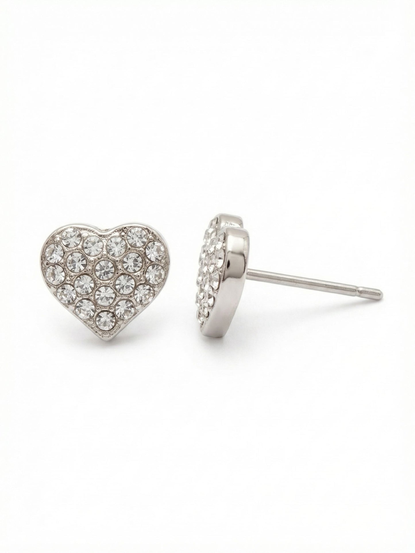 Sorrelli Crystal Mini Pave Heart Stud Earrings