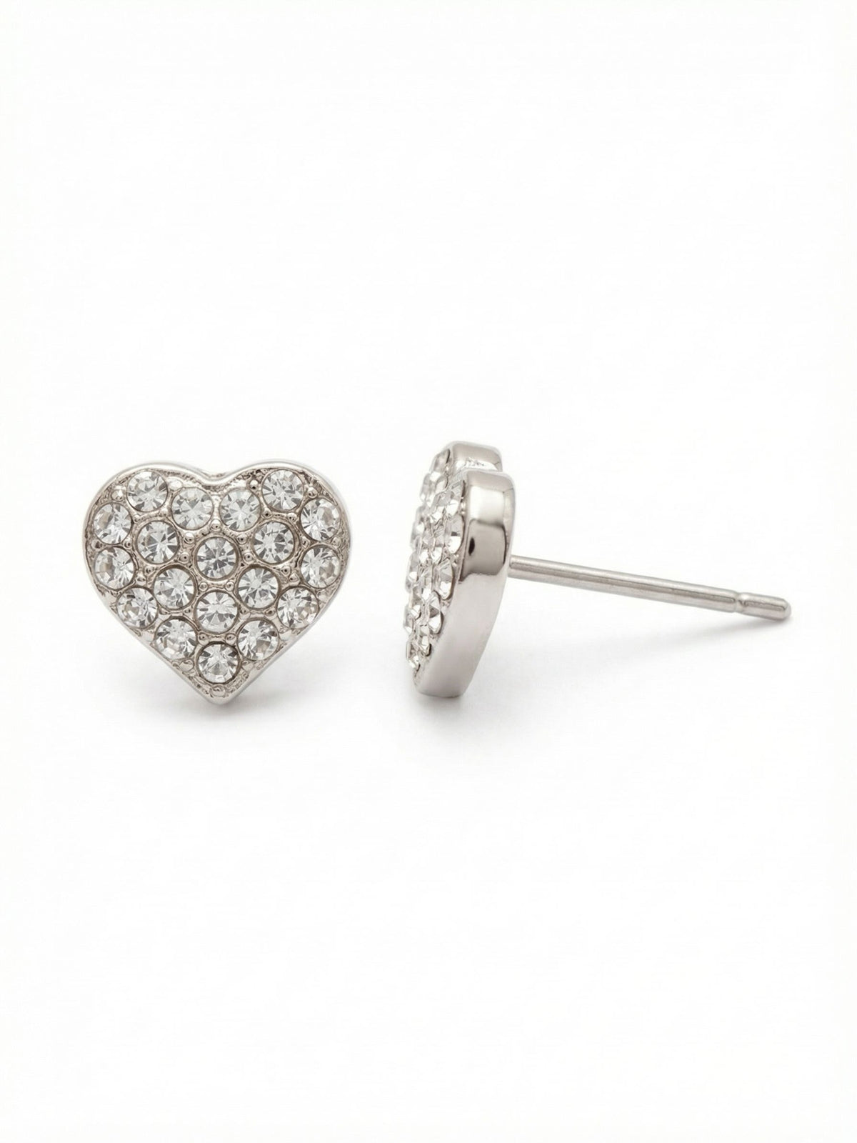 Sorrelli Crystal Mini Pave Heart Stud Earrings