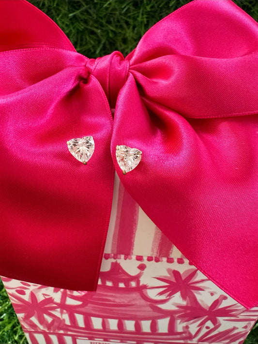 Moissanite Heart Earrings