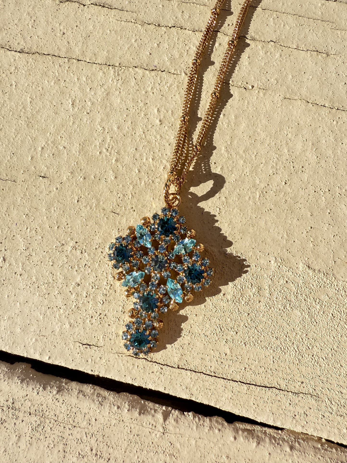 MonnaLuna Blue Cross on Gold