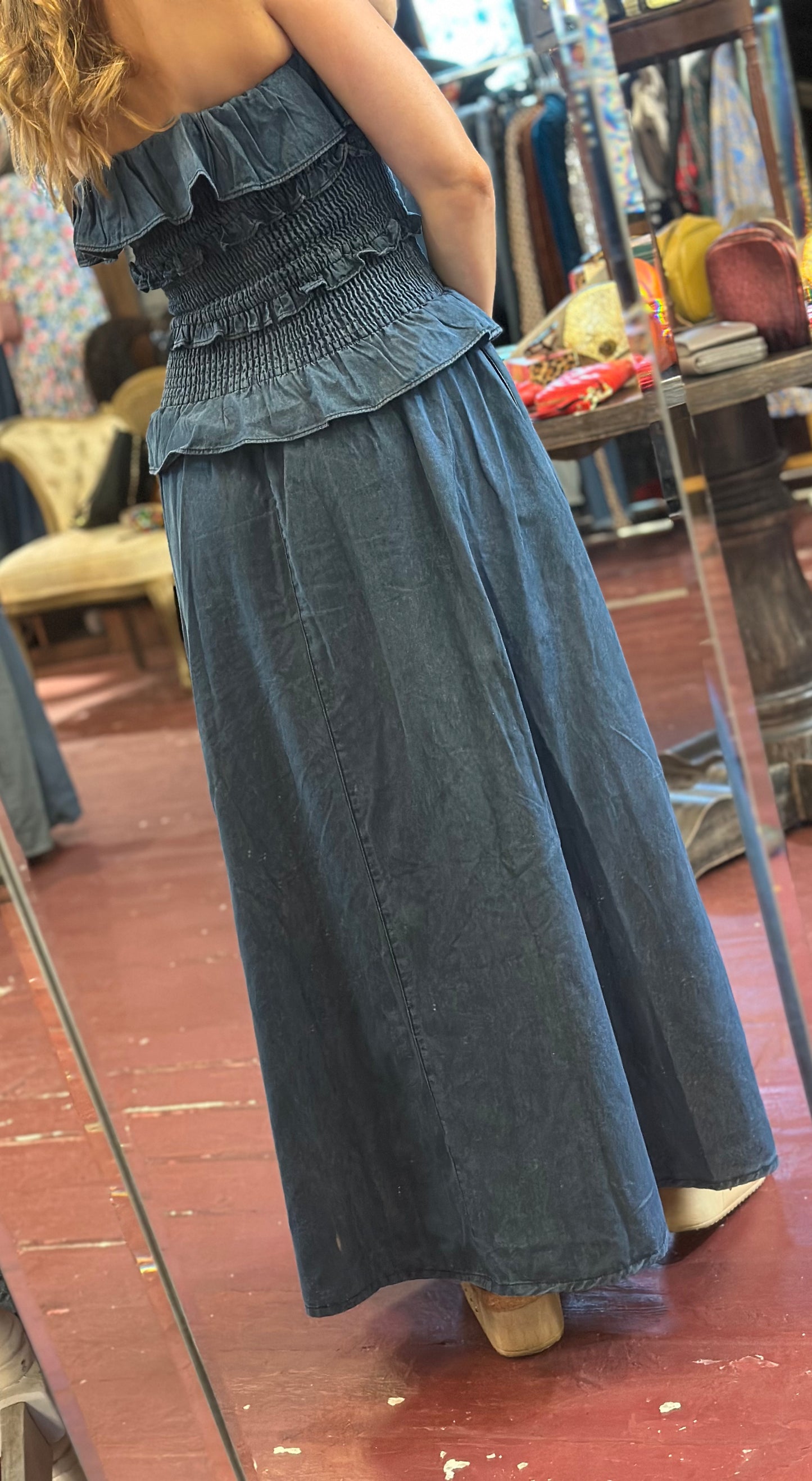 Denim Ruffle Dress