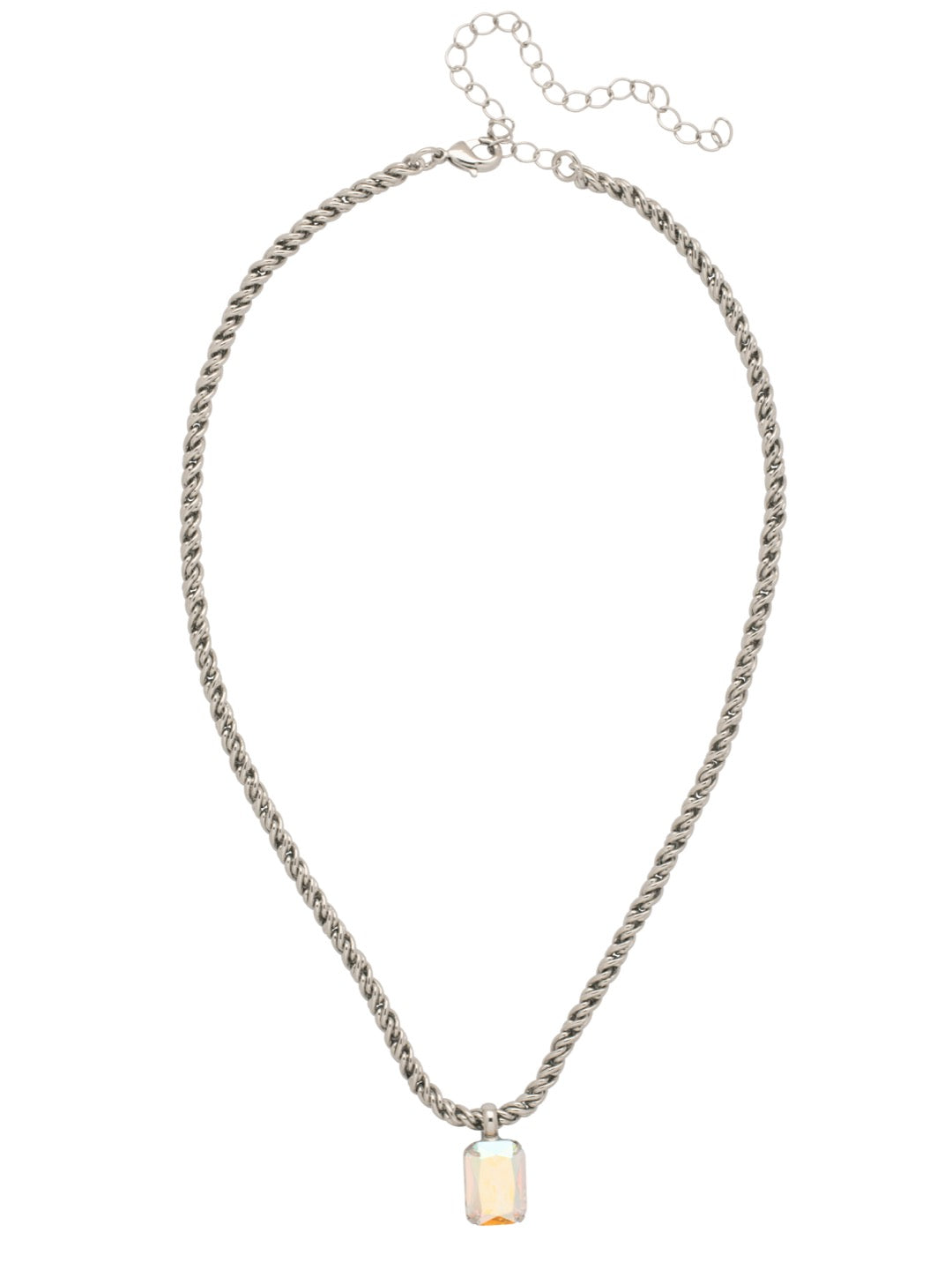 Sorrelli Crystal Aurora Borealis Emerald Rope Chain Pendant Necklace