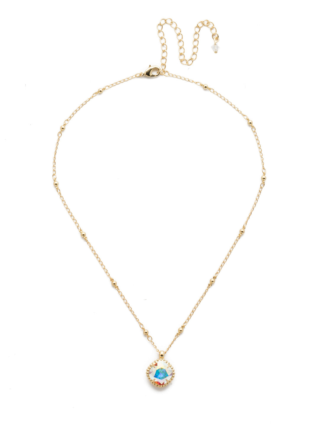 Sorrelli Crystal Aurora Borealis Cushion-Cut Pendant Necklace