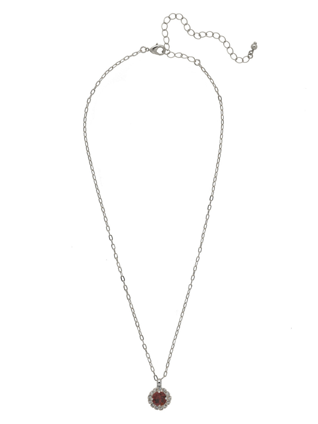 Sorrelli Burgundy Haute Halo Pendant Necklace