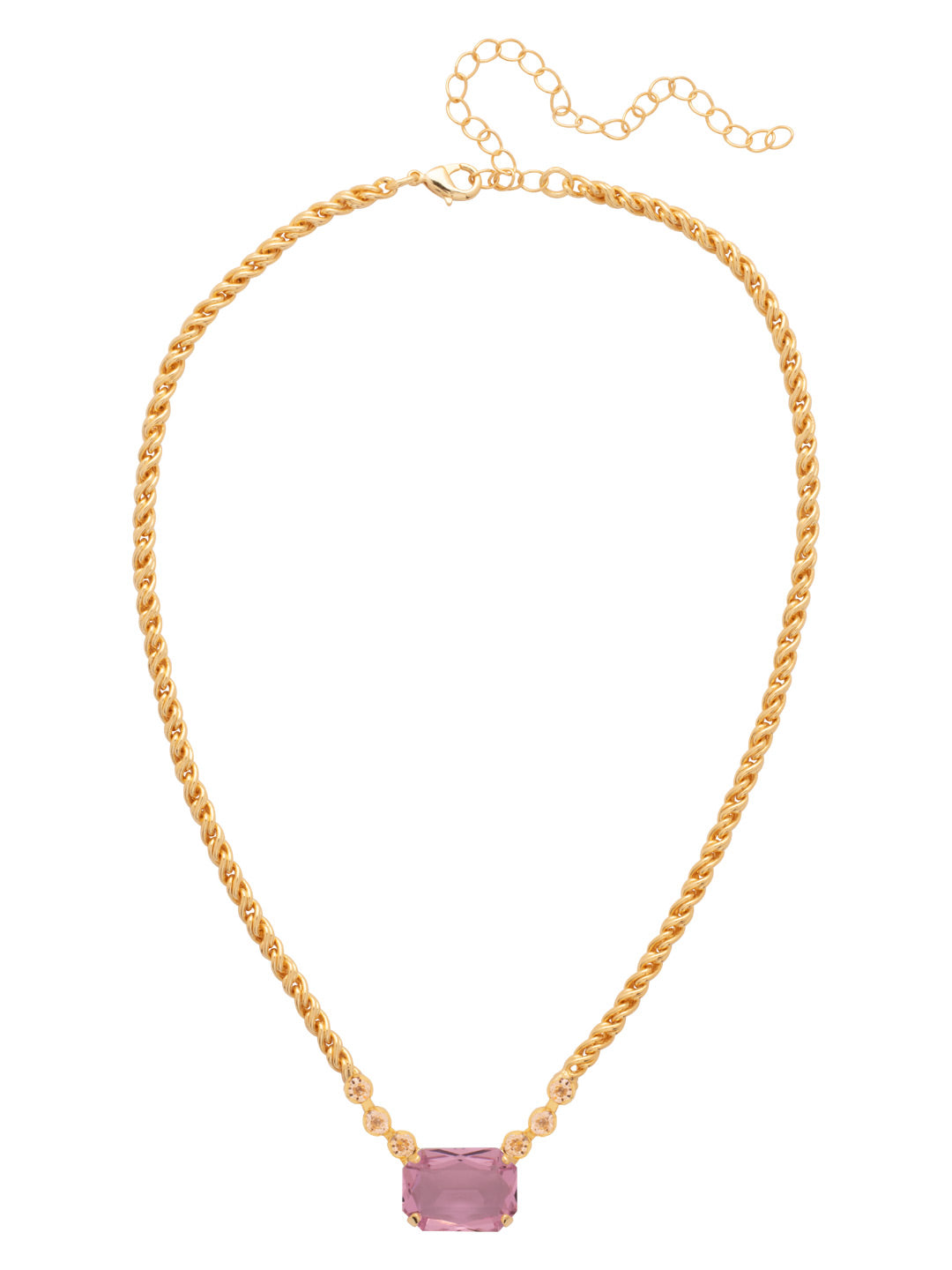 Sorrelli Pink Pineapple Kathleen Studded Pendant Necklace