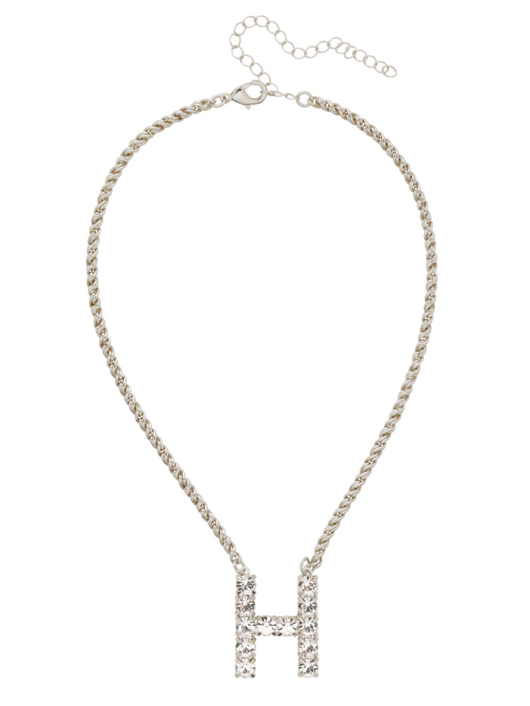 Sorrelli Crystal H Initial Rope Pendant Necklace