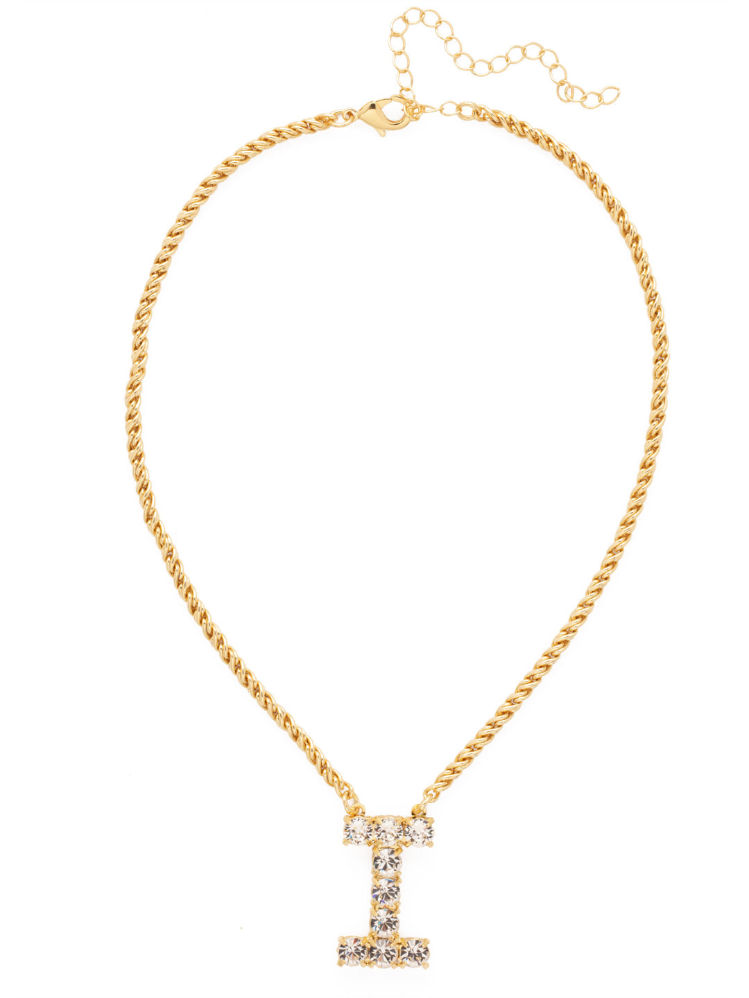Sorrelli Crystal I Initial Rope Pendant Necklace