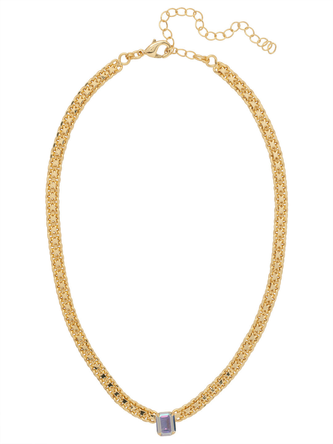 Sorrelli Crystal Aurora Borealis Octavia Single Crystal Tennis Necklace