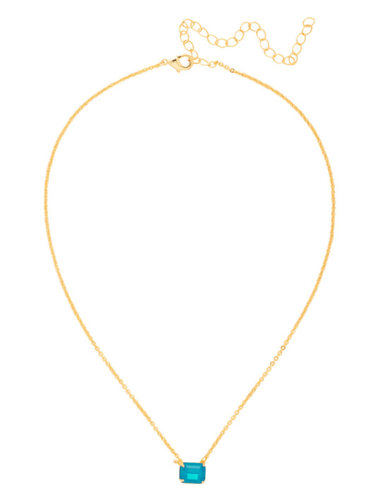 Sorrelli Caribbean Blue Opal Octavia Single Crystal Pendant Necklace