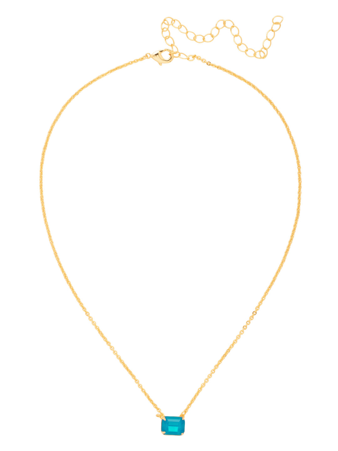 Sorrelli Caribbean Blue Opal Octavia Single Crystal Pendant Necklace