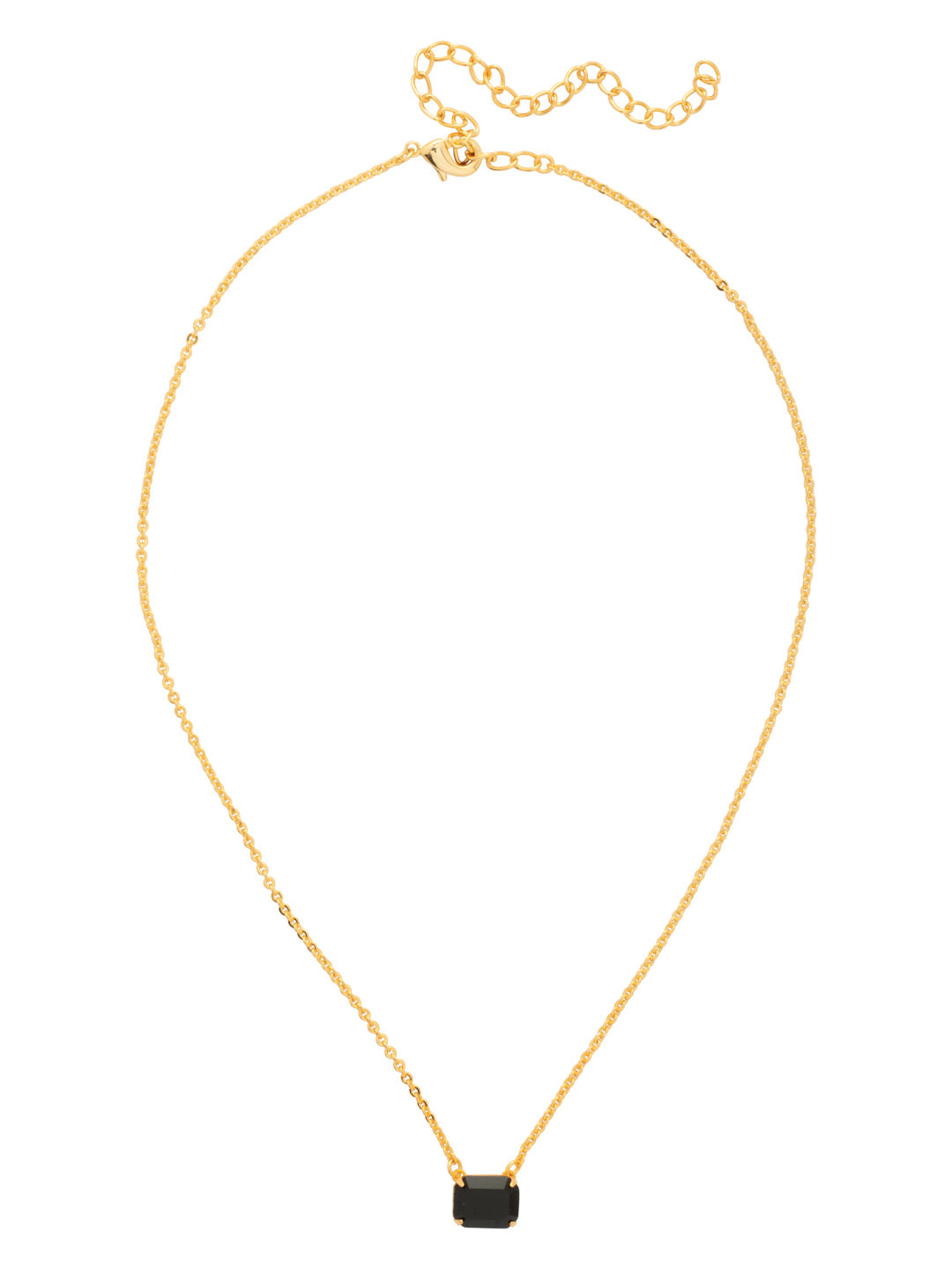 Sorrelli Jet Octavia Single Crystal Pendant Necklace