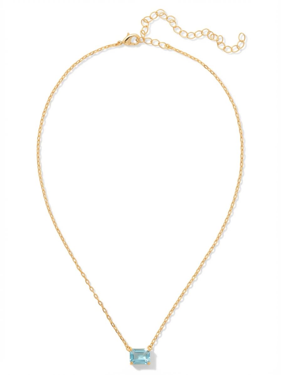 Sorrelli Summer Blue Delite Octavia Single Crystal Pendant Necklace