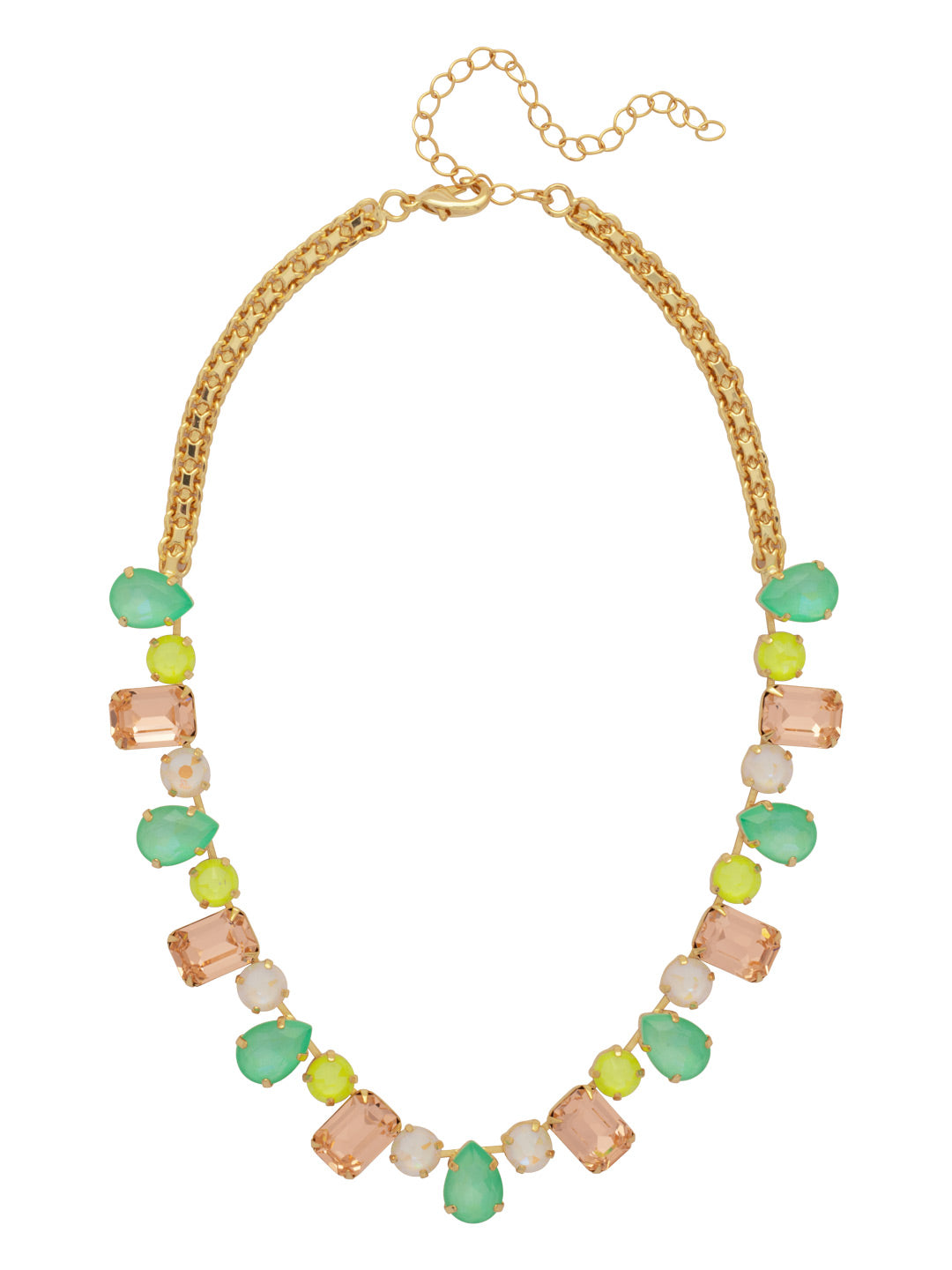 Sorrelli Mango Mint Emerald Pear Tennis Necklace