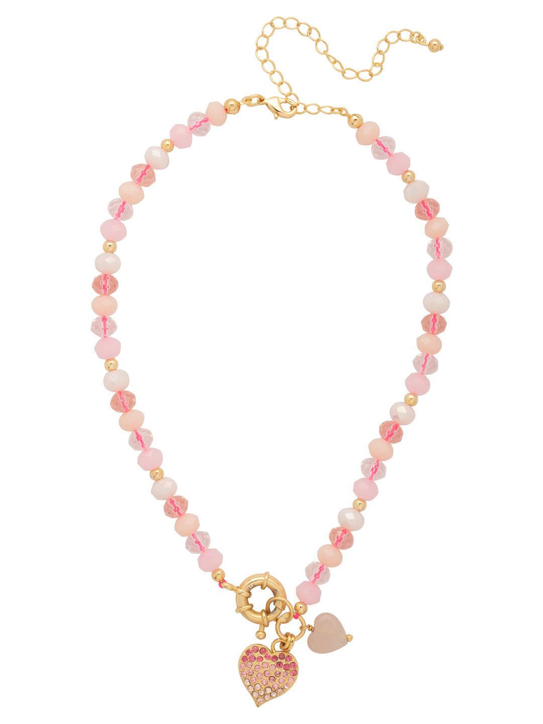 Sorrelli Big Flirt Beaded Pave Heart Pendant Necklace