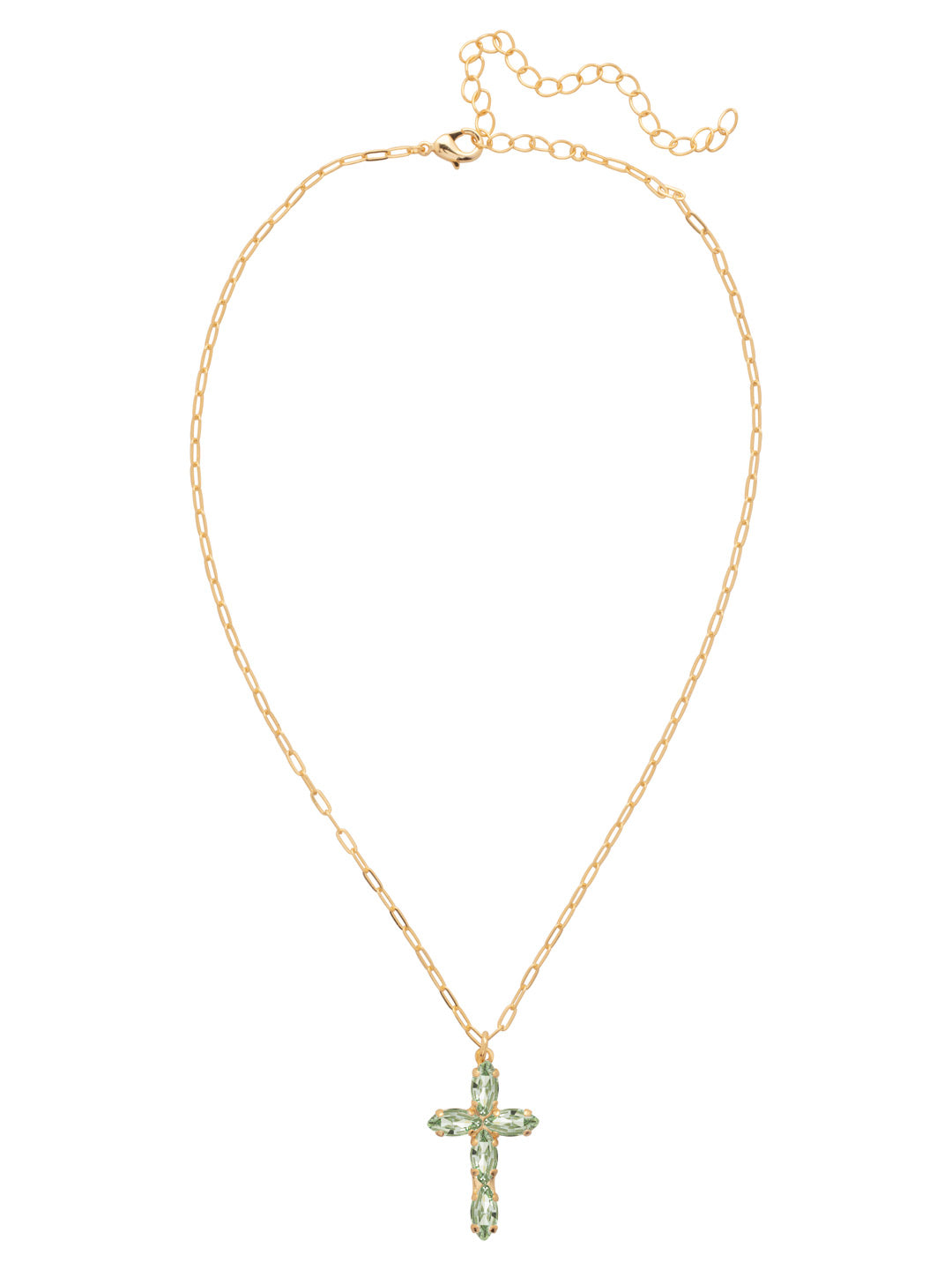 Sorrelli Mint Clarissa Cross Pendant Necklace