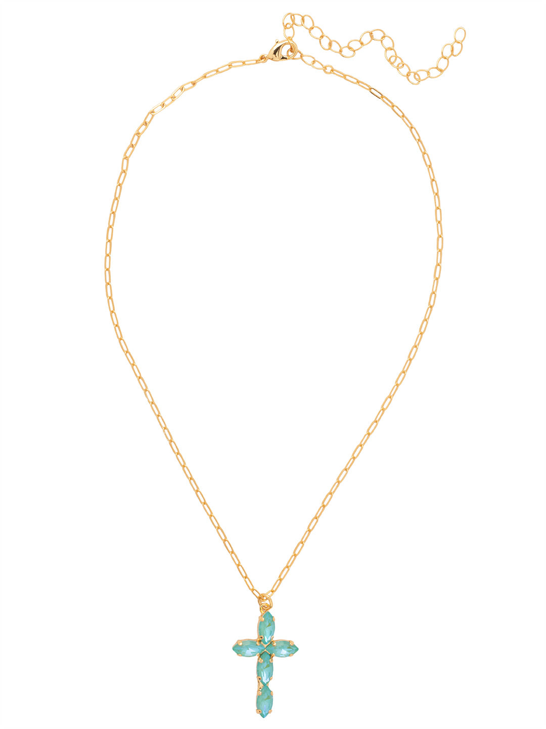 Sorrelli Summer Blue Delite Clarissa Cross Pendant Necklace