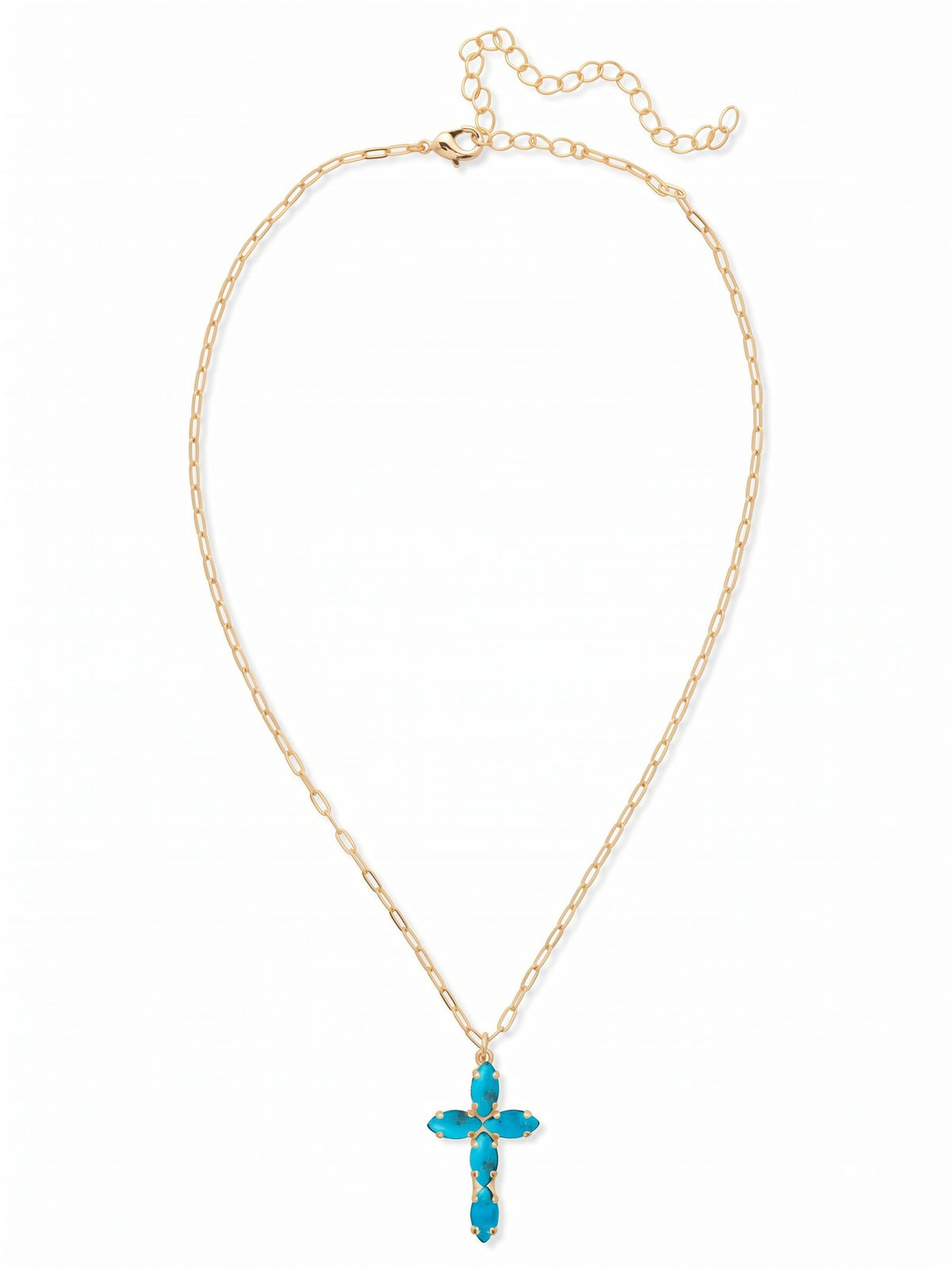Sorrelli Turquoise Clarissa Cross Pendant Necklace