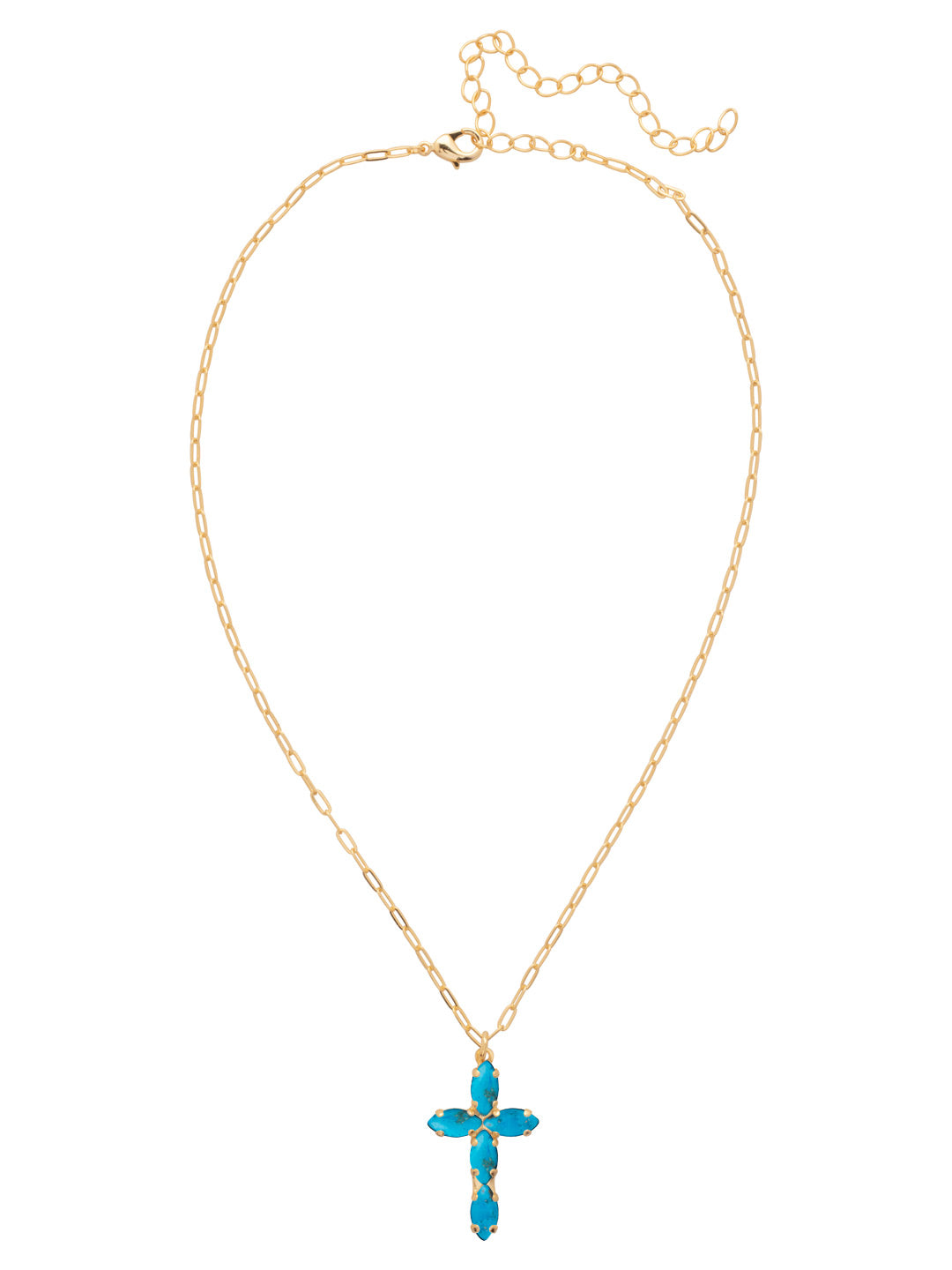 Sorrelli Turquoise Clarissa Cross Pendant Necklace