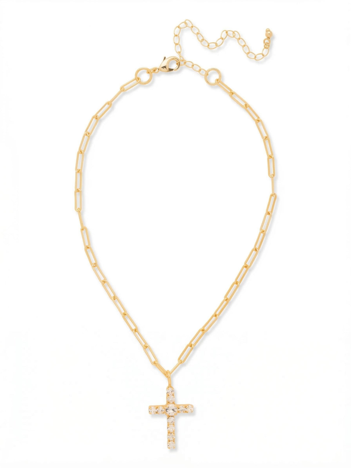 Sorrelli Crystal Cross Paperclip Pendant Necklace