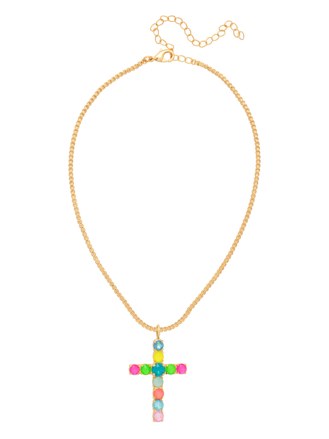 Sorrelli Candy Carnival Crystal Cross Pendant Necklace