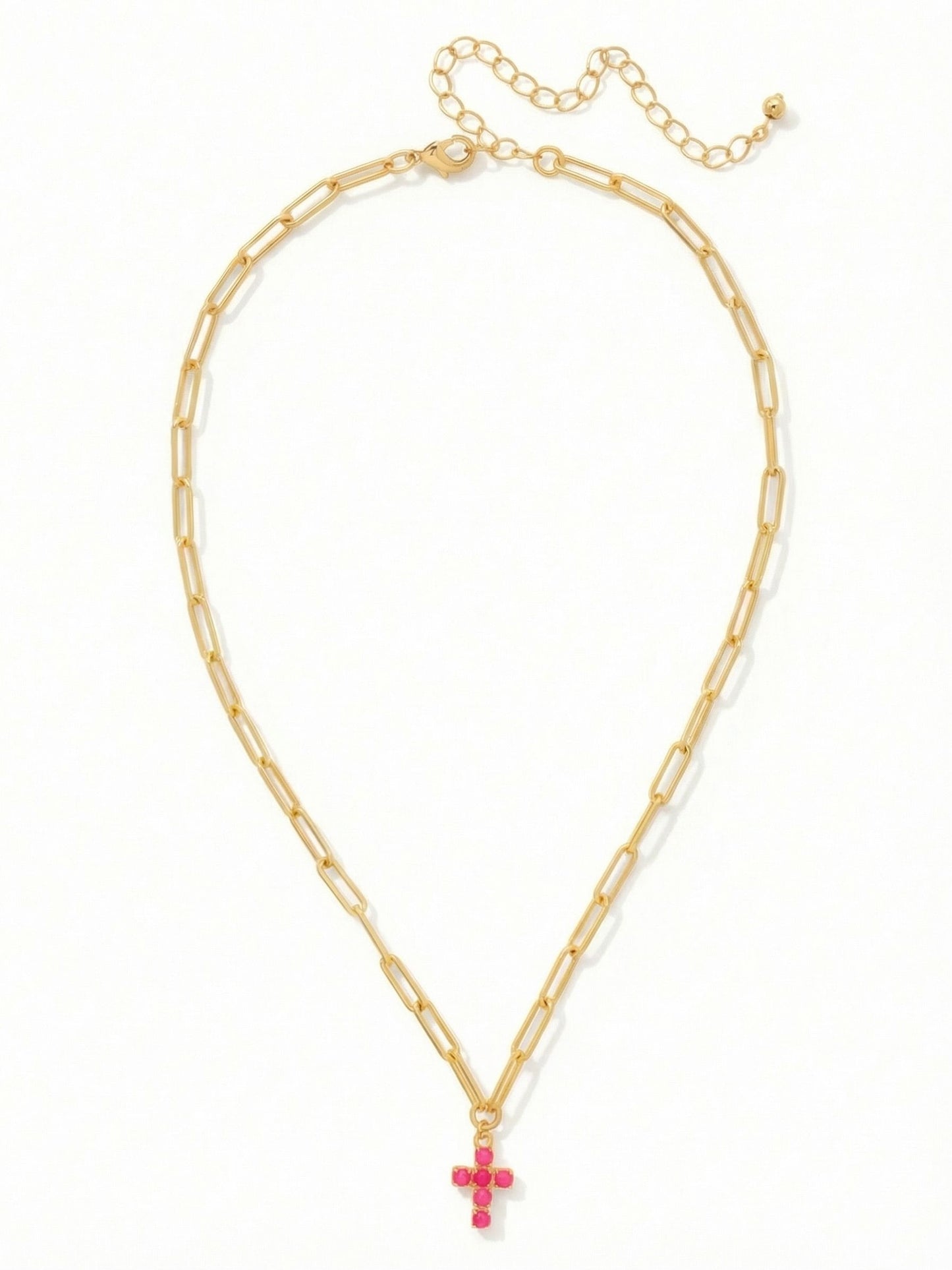 Sorrelli Electric Pink Carly Cross Pendant Necklace