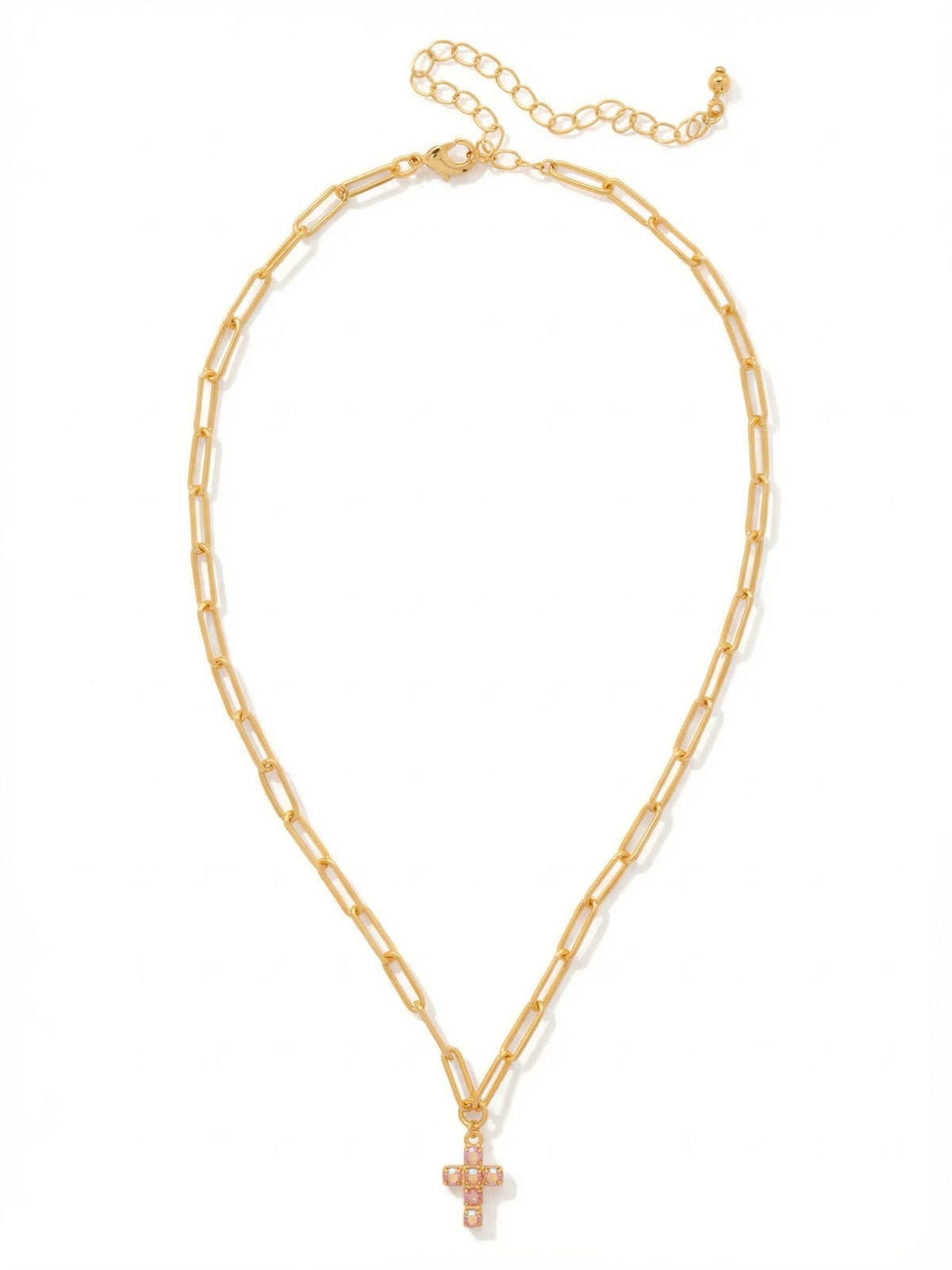 Sorrelli Light Rose AB Carly Cross Pendant Necklace