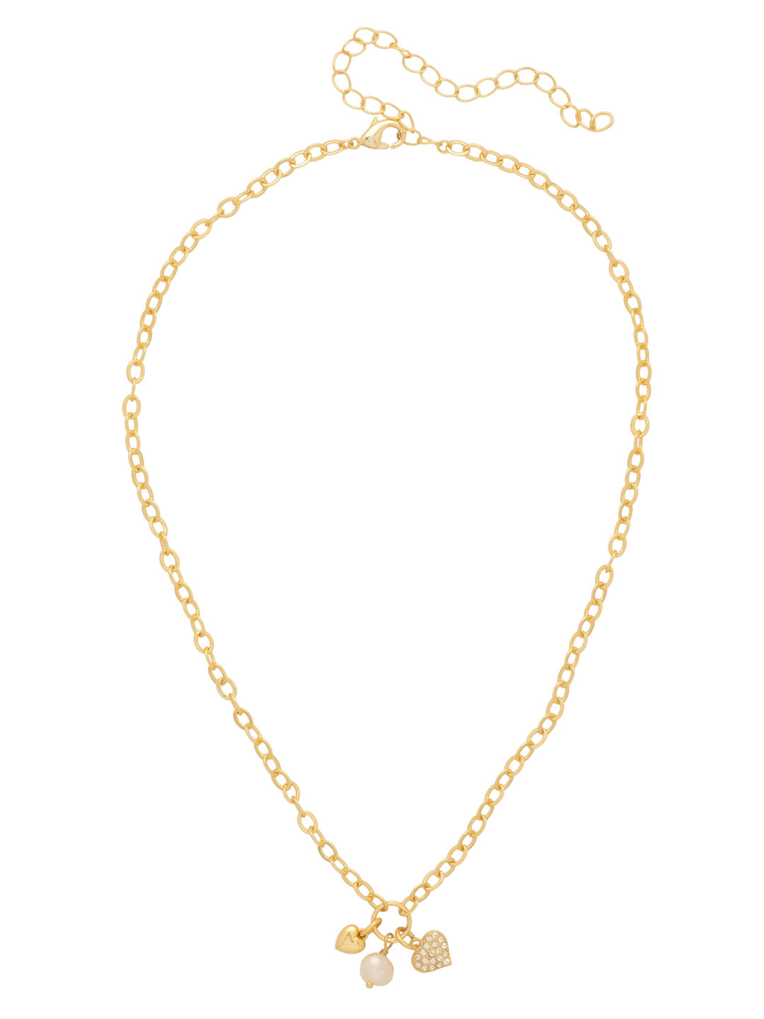 Sorrelli Crystal Heart & Pearl Charm Pendant Necklace