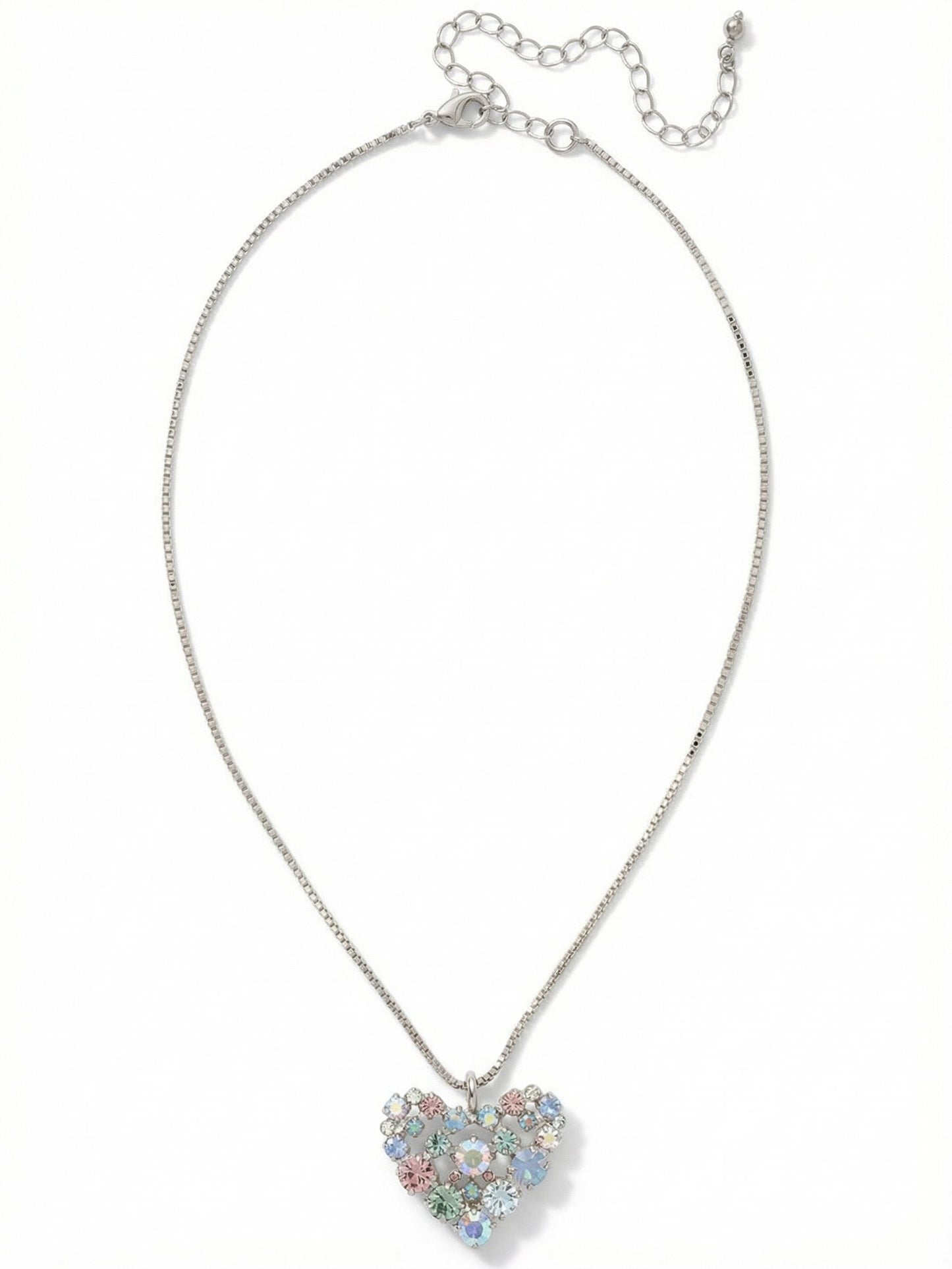 Sorrelli Rainbow Quartz Crystal Heart Pendant Necklace