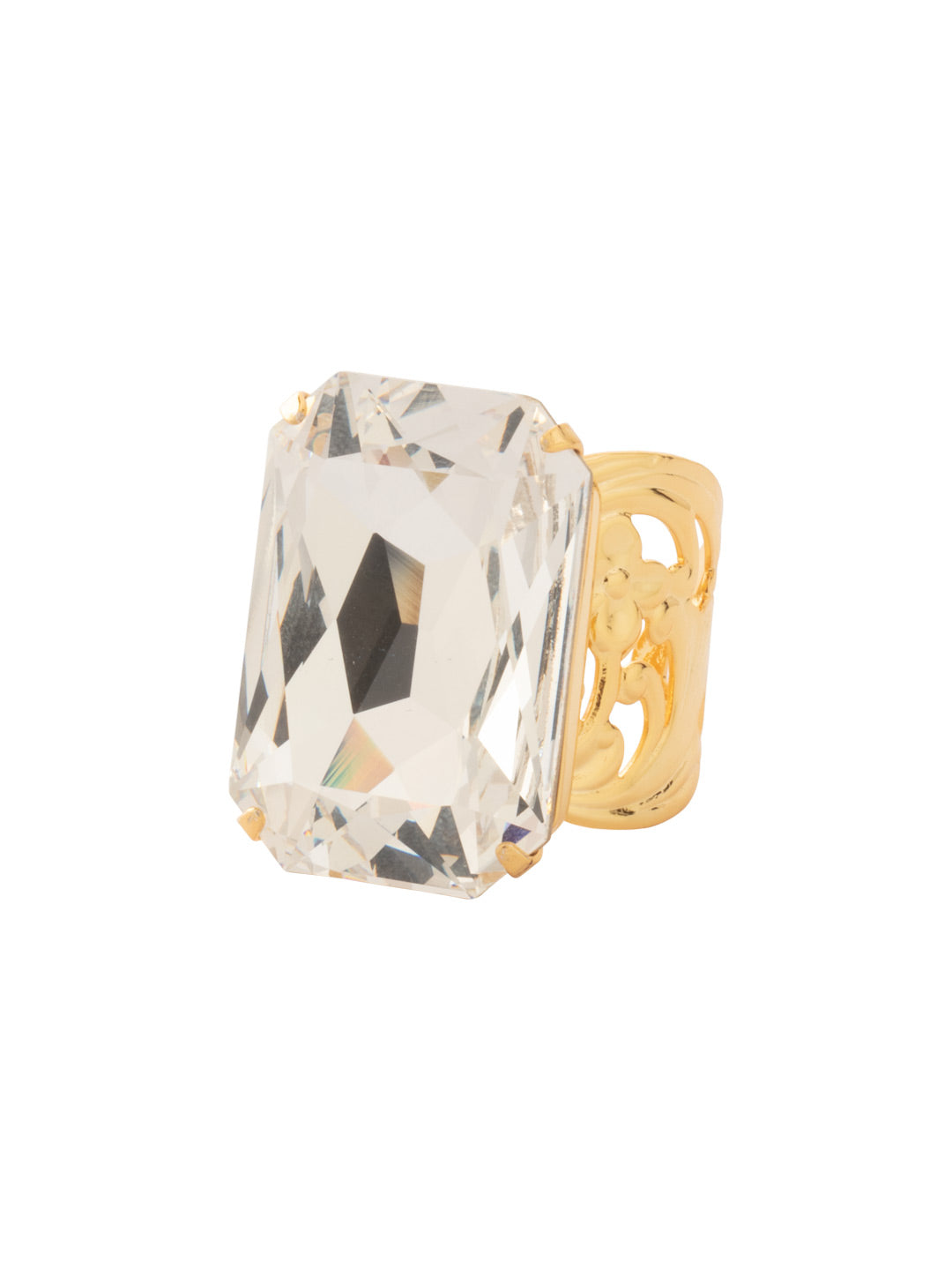 Sorrelli Crystal Viretta Adjustable Cocktail Ring