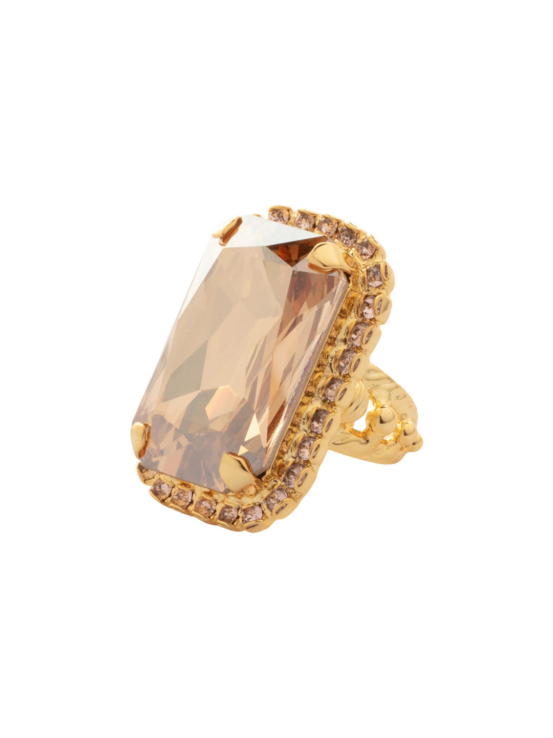 Sorrelli Chai Latte Luxurious Emerald-Cut Cocktail Ring
