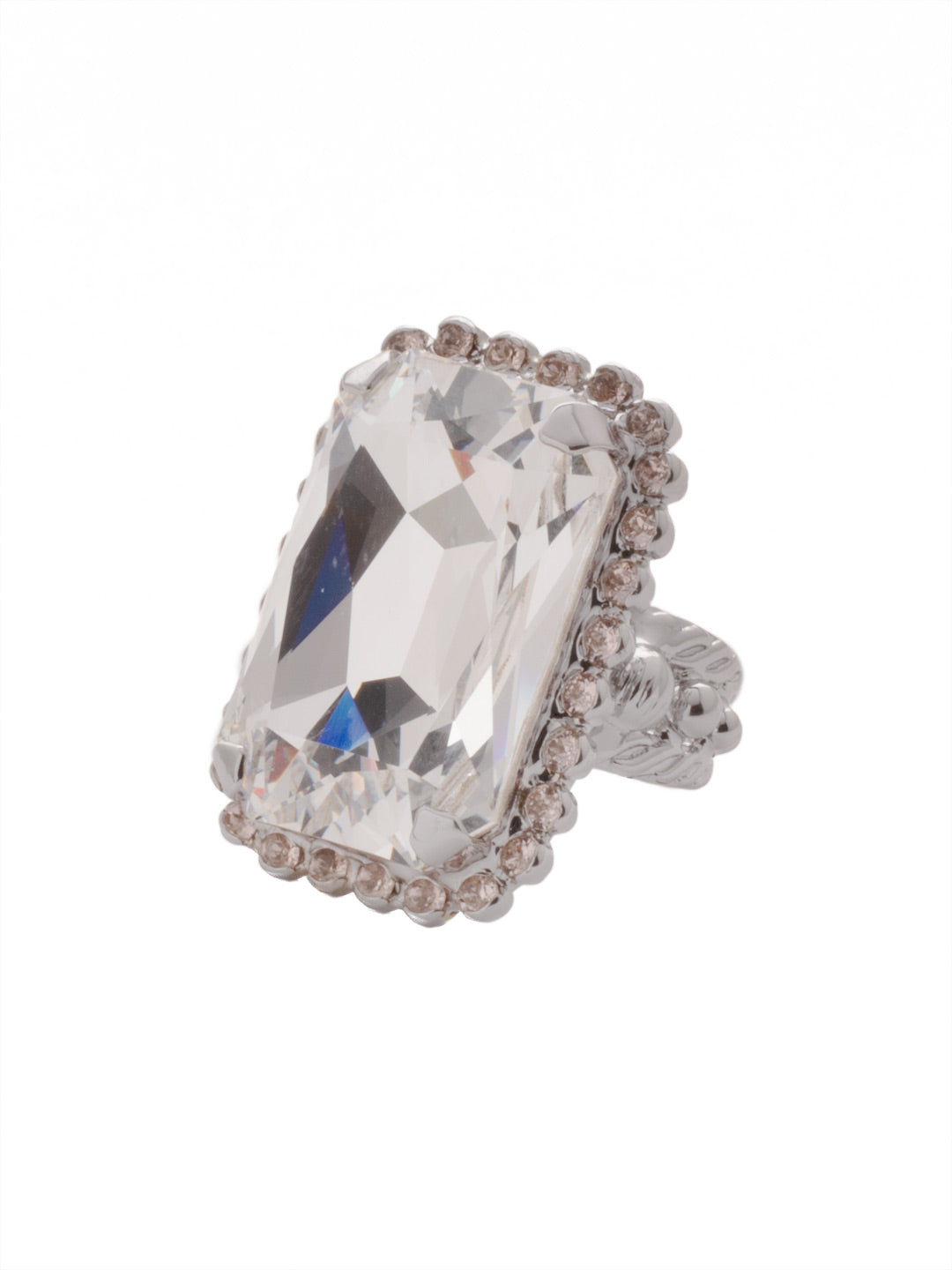Sorrelli Snow Bunny Luxurious Emerald-Cut Cocktail Ring