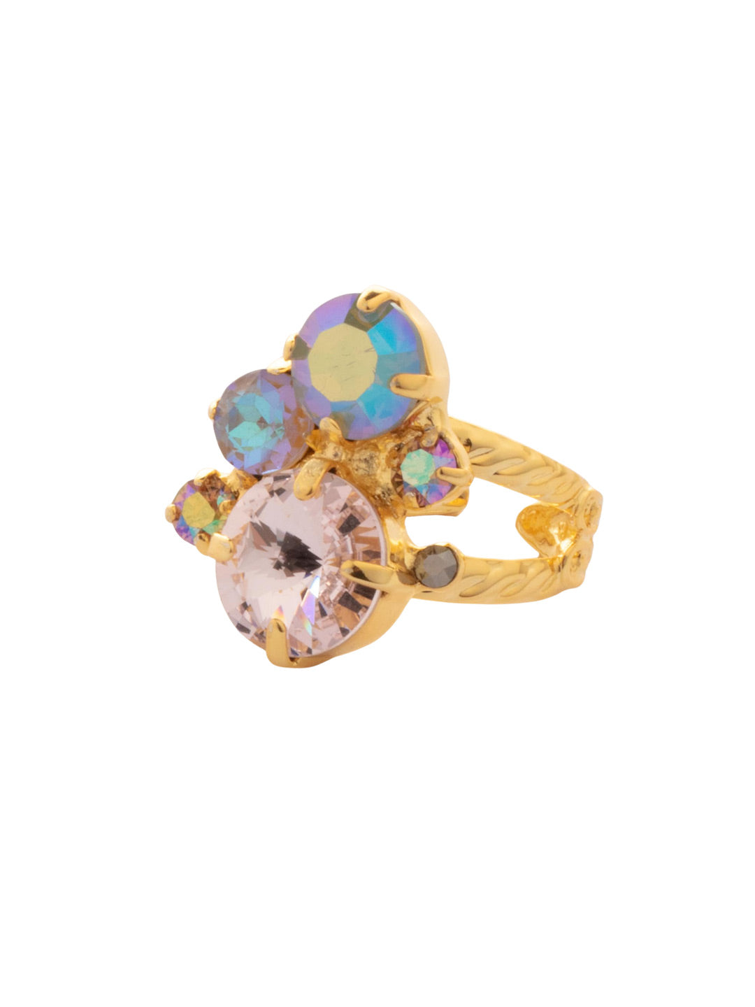 Sorrelli Chai Latte Crystal Assorted Rounds Stacked Ring