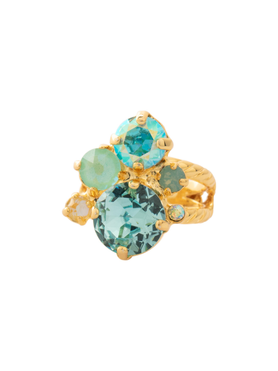 Sorrelli Coastal Dreams Crystal Assorted Rounds Stacked Ring