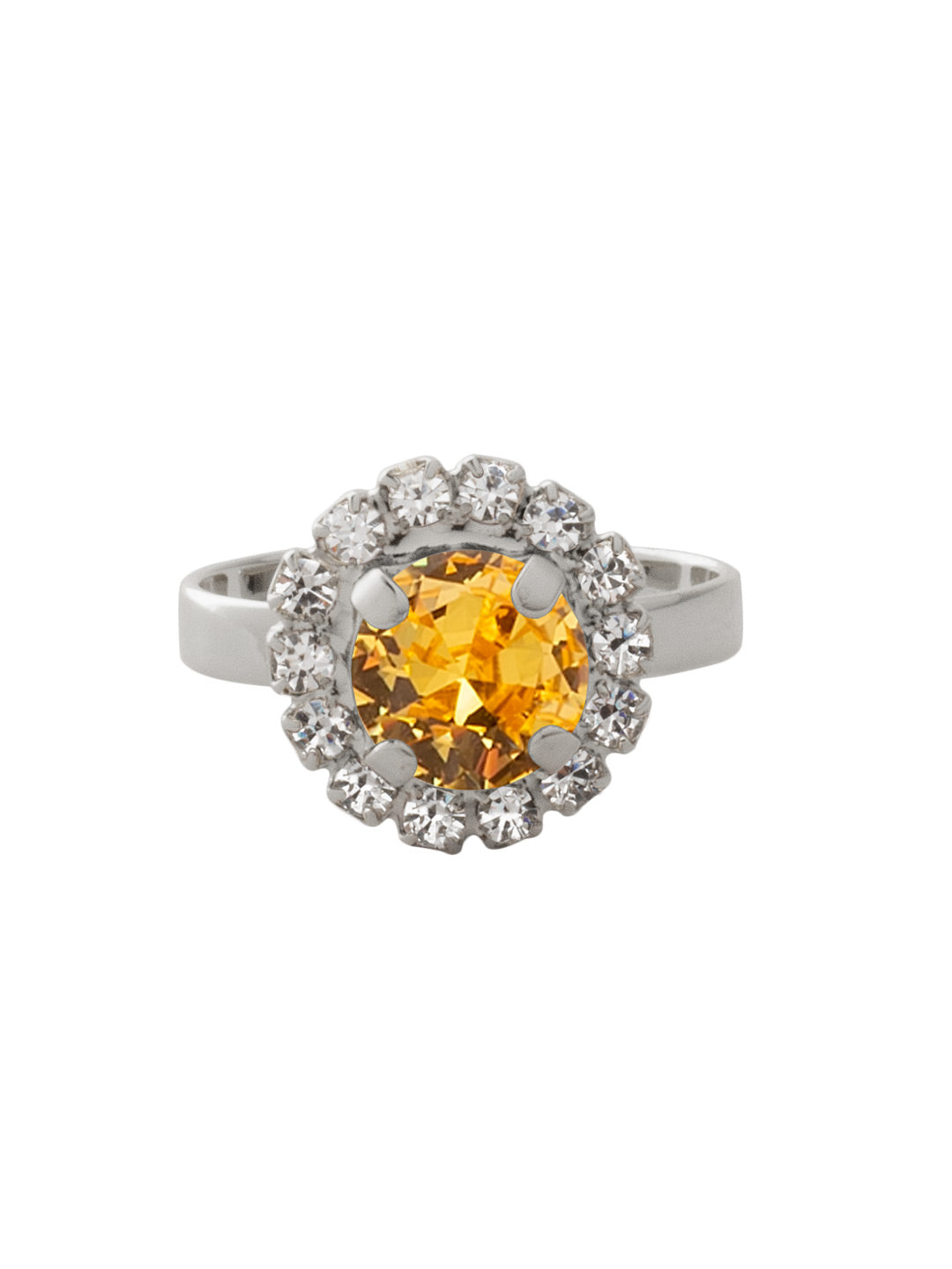 Sorrelli Light Topaz Haute Halo Cocktail Ring