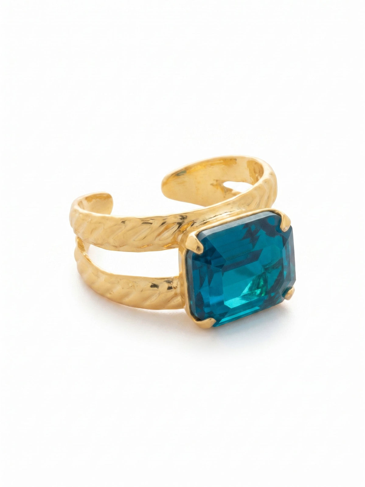 Sorrelli Caribbean Blue Opal Octavia Adjustable Cocktail Ring