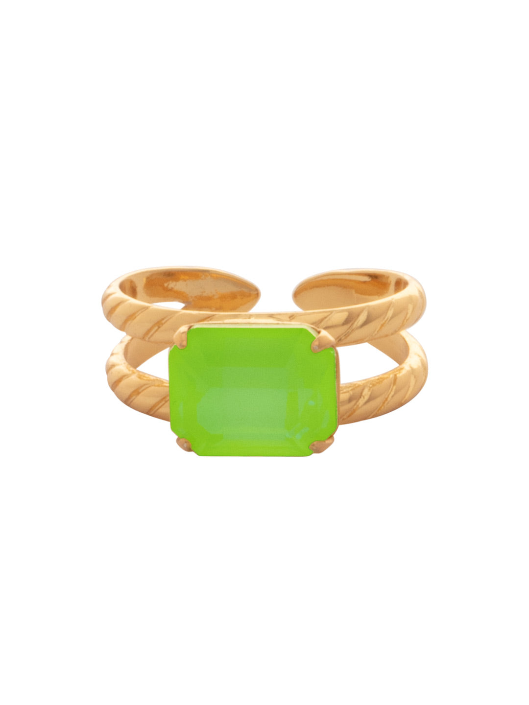 Sorrelli Electric Green Octavia Adjustable Cocktail Ring