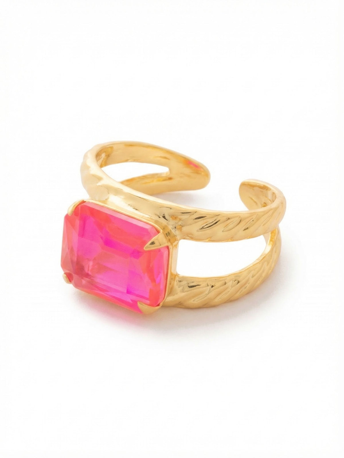 Sorrelli Electric Pink Octavia Adjustable Cocktail Ring