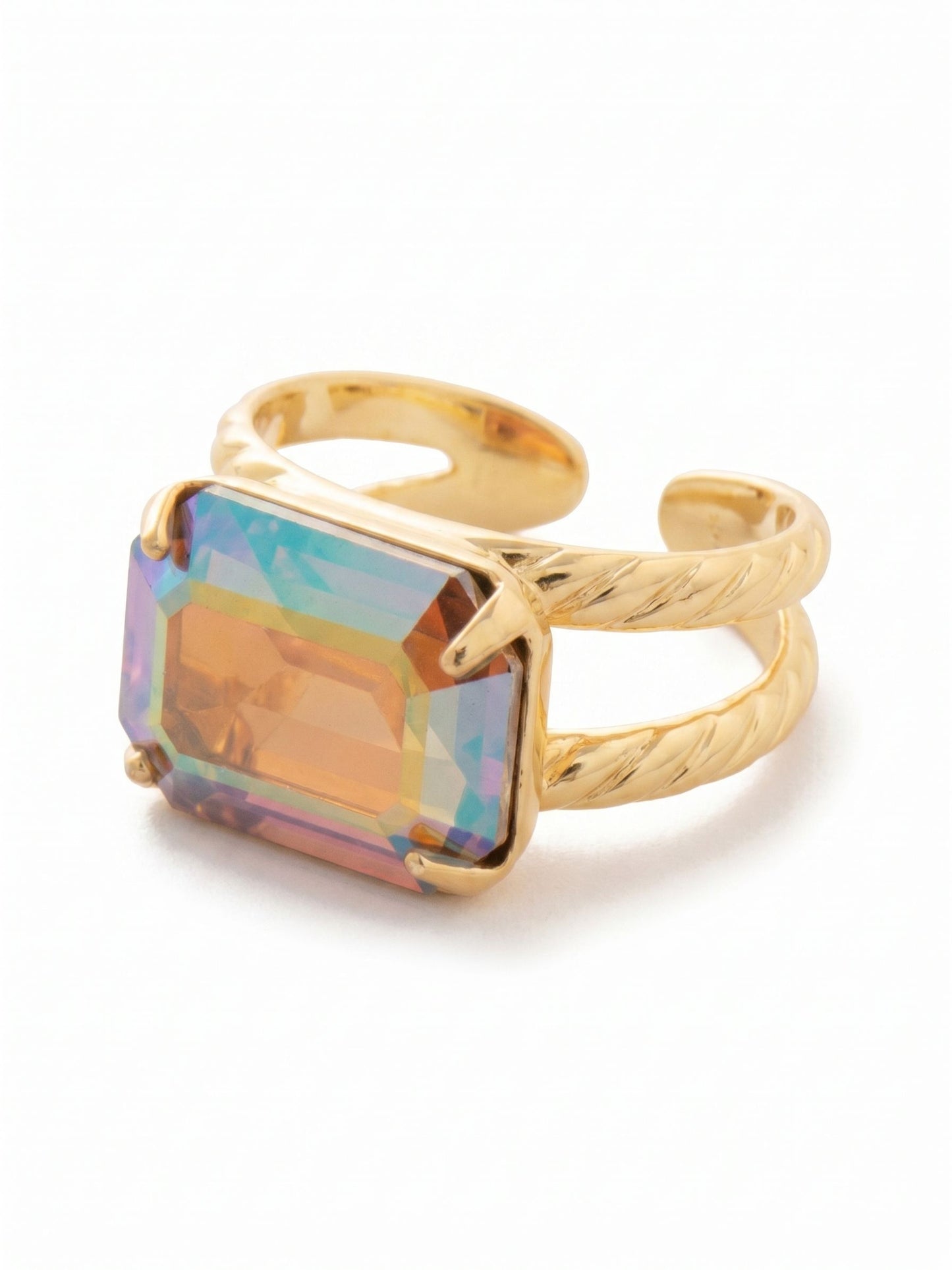 Sorrelli Light Colorado Aurora Borealis Emerald Cocktail Ring