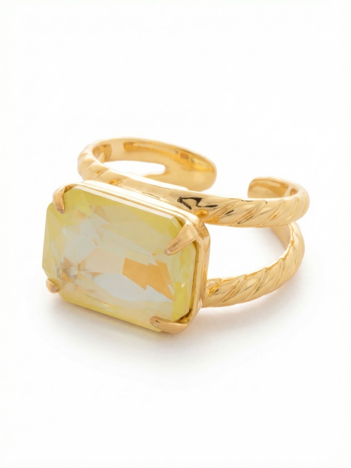 Sorrelli Light Topaz Delite Emerald Cocktail Ring