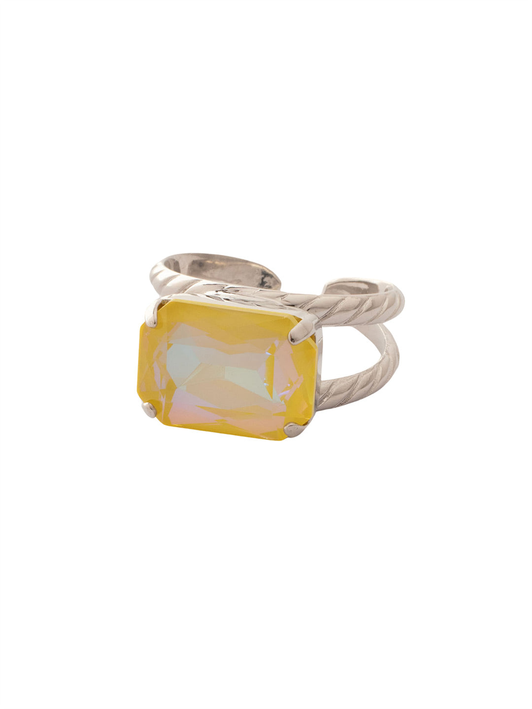 Sorrelli Light Topaz Delite Emerald Cocktail Ring