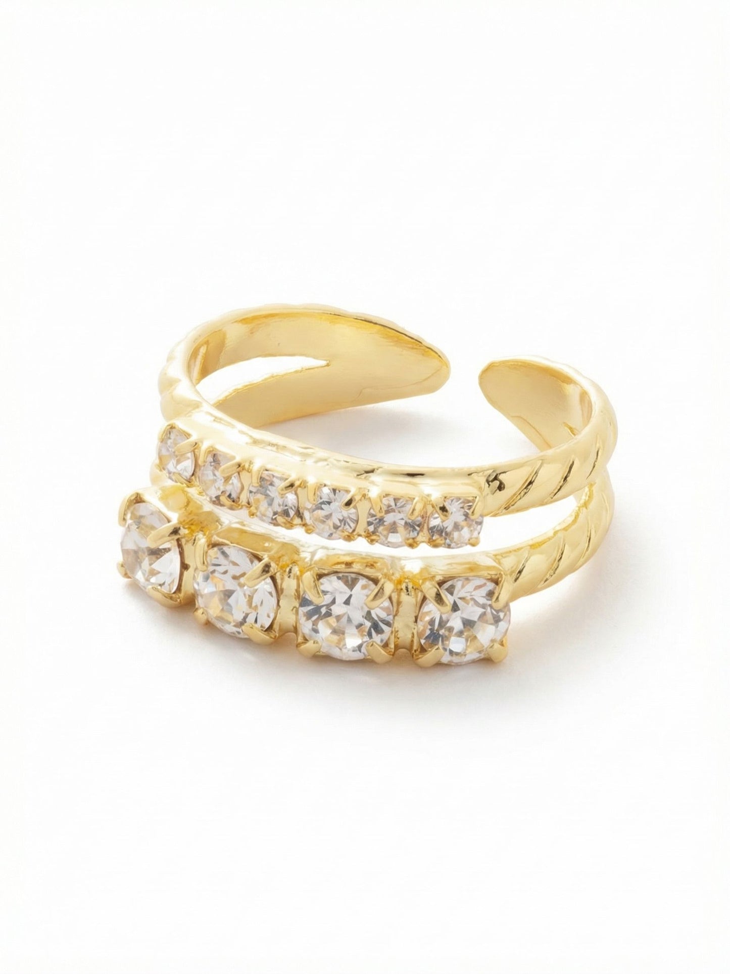 Sorrelli Crystal Crystal Studded Stacked Ring
