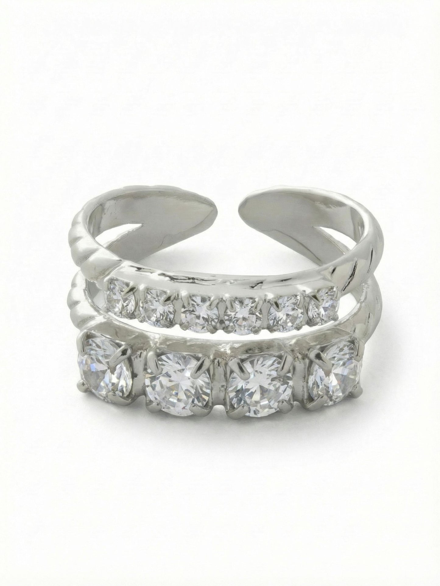 Sorrelli Crystal Crystal Studded Stacked Ring