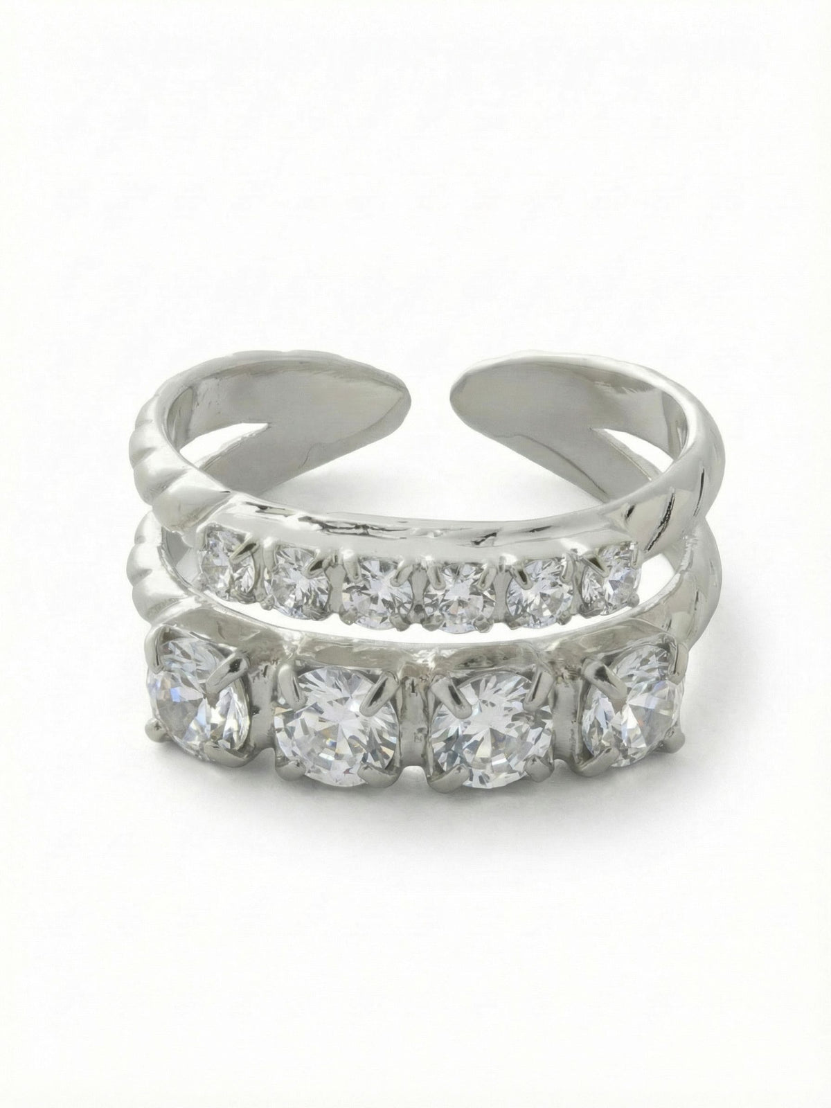 Sorrelli Crystal Crystal Studded Stacked Ring