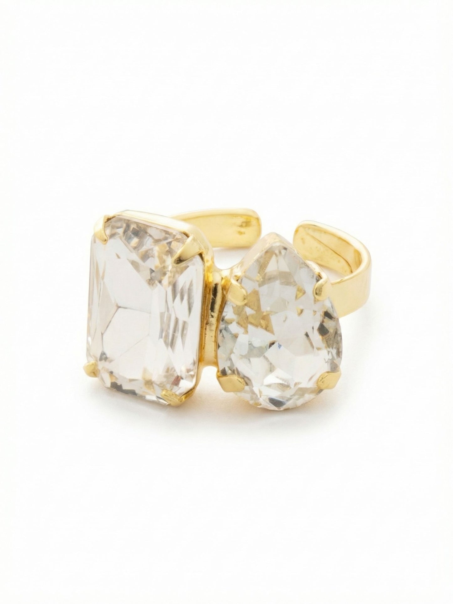 Sorrelli Crystal Emerald Pear Cocktail Ring