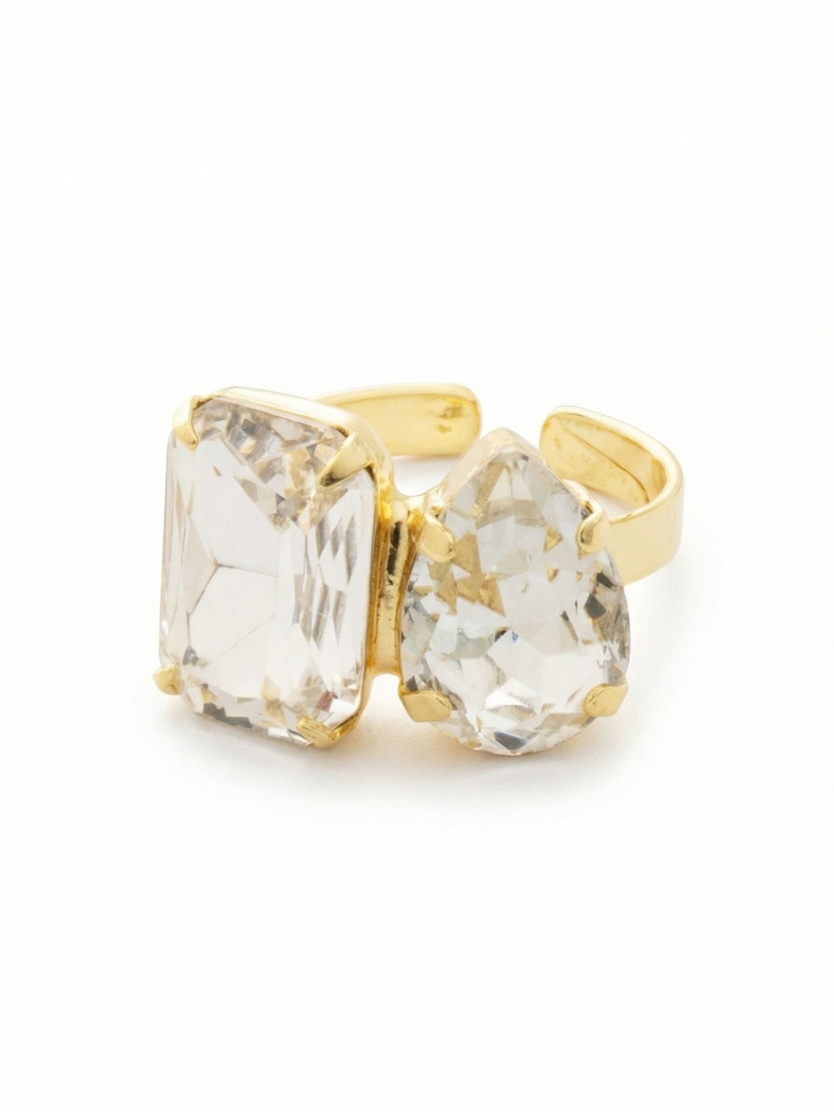 Sorrelli Crystal Emerald Pear Cocktail Ring
